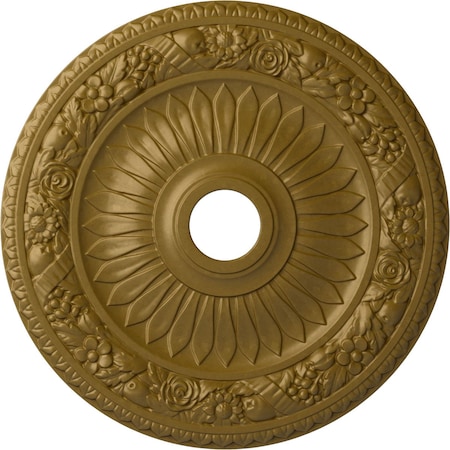 Ekena Millwork Bellona Ceiling Medallion (Fits Canopies up to 3 5/8"), 23 5/8"OD x 3 5/8"ID x 1 1/8"P, Gold CM23BEGLS